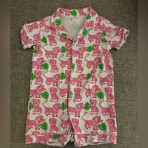 Roller rabbit baby girl pajamas outfit size 6-9 months